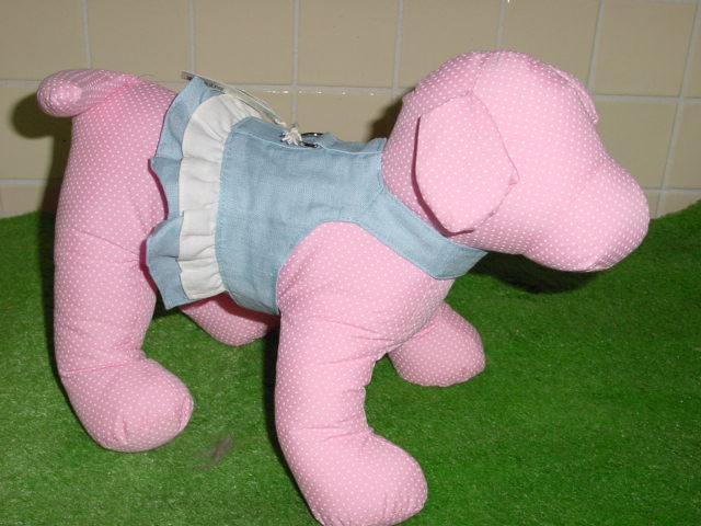Hemd, harness en jurk voor de mini blauw-0