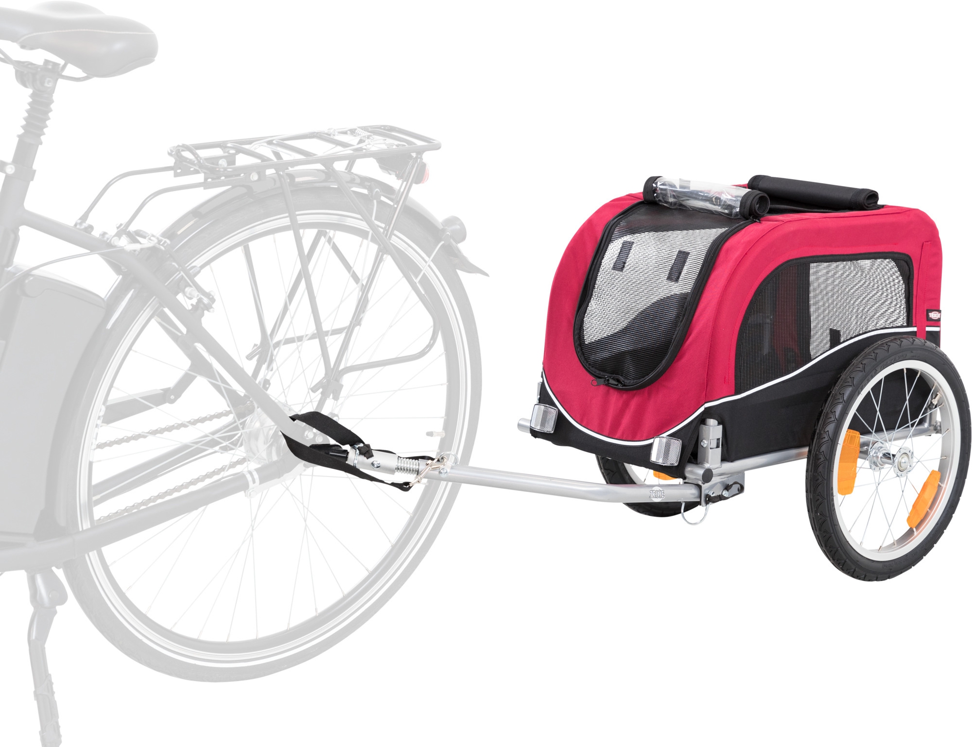 Fietskar Trixie maat S incl ligkussen rood/zwart-0